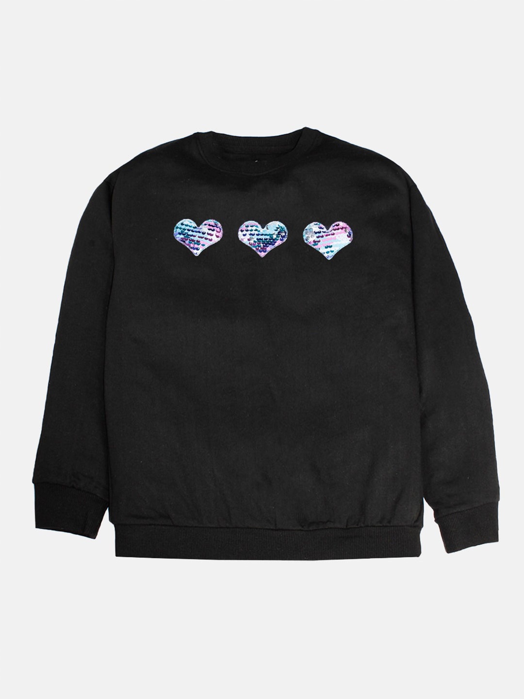 

KiddoPanti Girls Embellished Pullover, Black