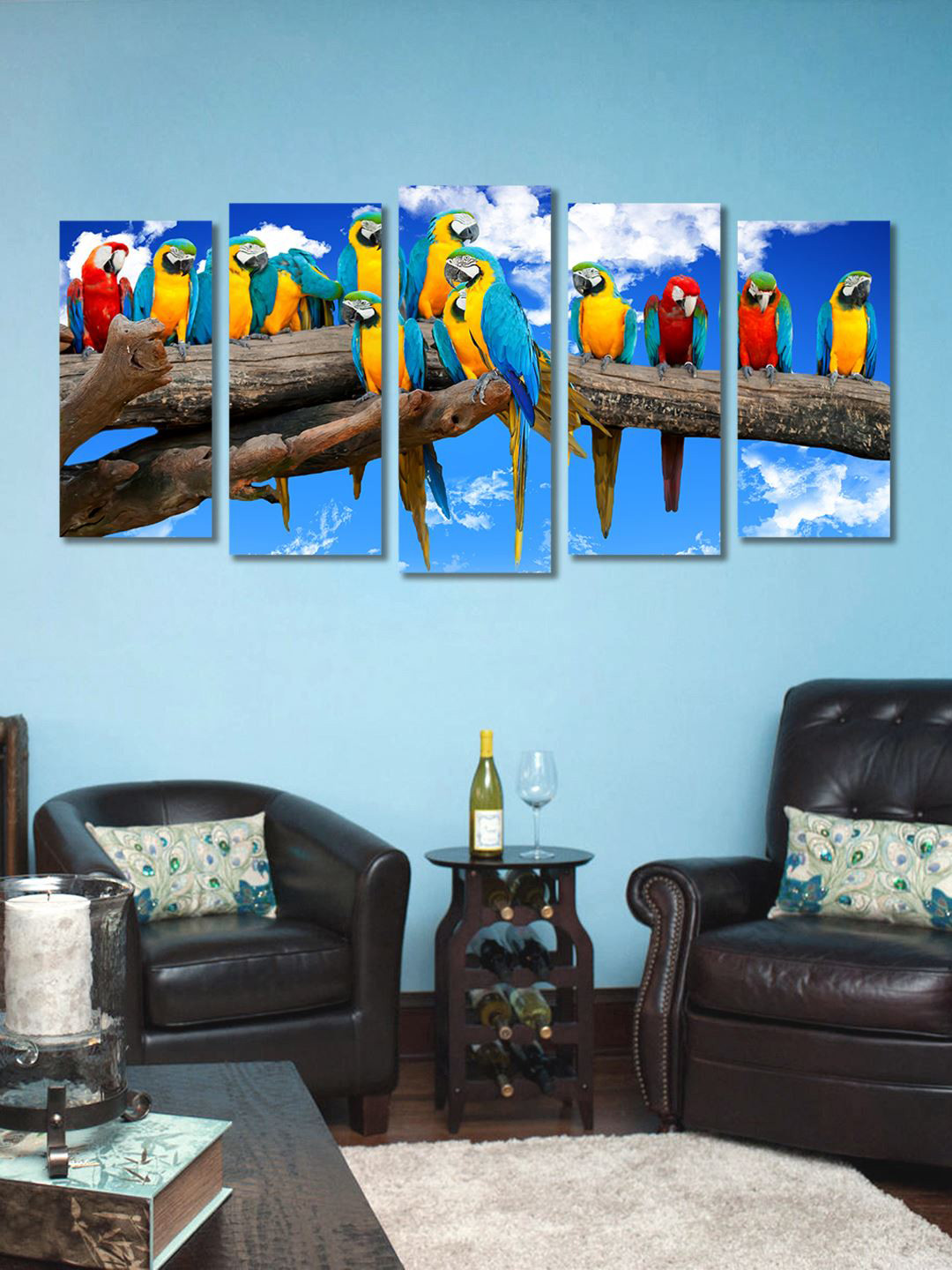 

999Store Multi Color Set of 5 Wall Art
