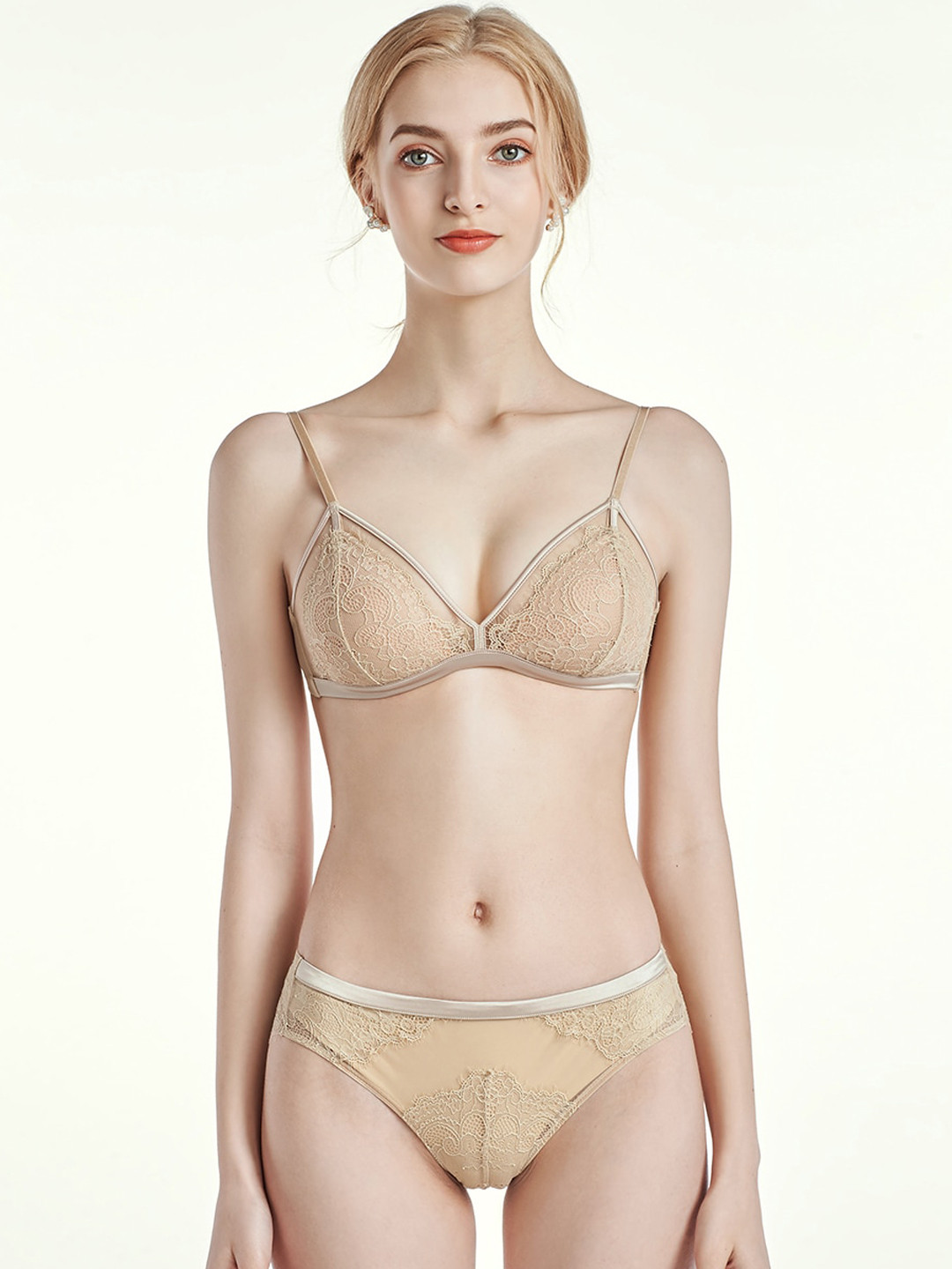 

JC Collection Lightly Padded Lingerie Set, Champagne