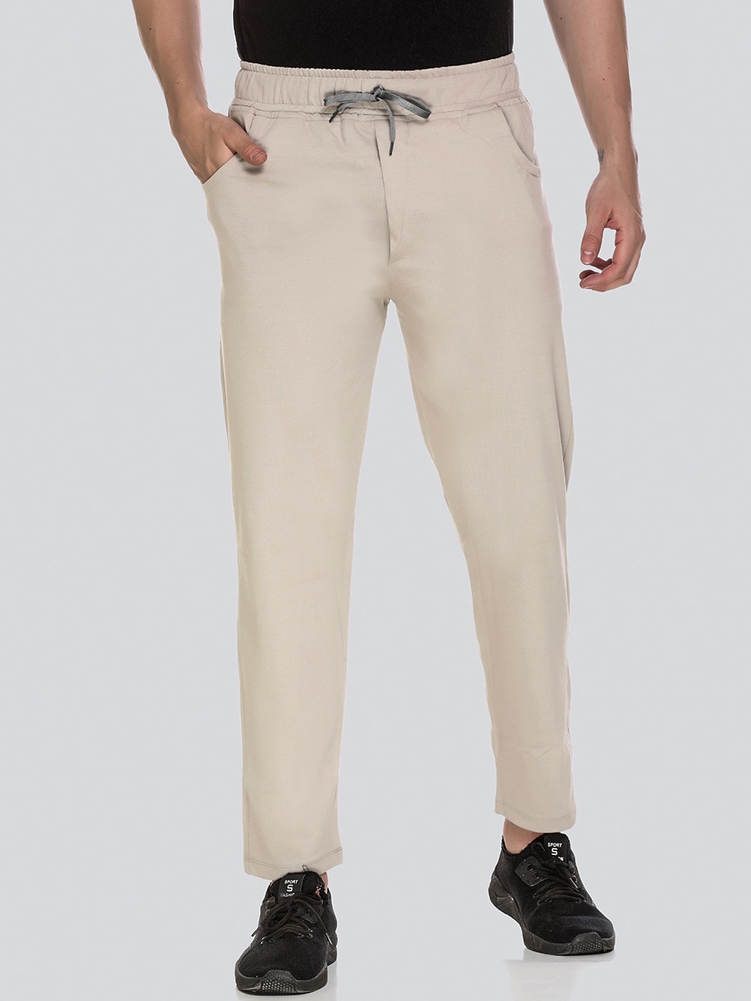 

JINXER Mid-Rise Cotton Track Pants, Grey