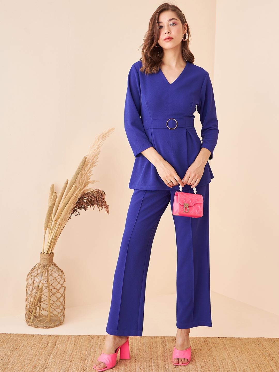 

Kibo V-Neck Tunic With Trousers, Blue