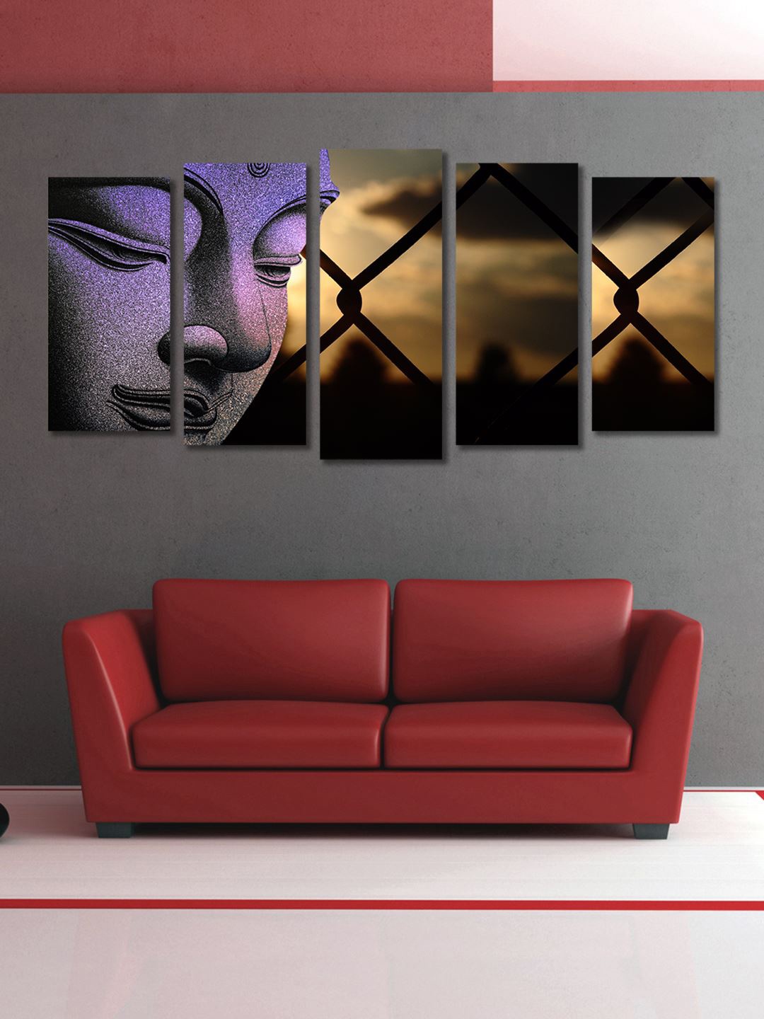 

999Store Black & Blue Set of 5 Wall Art