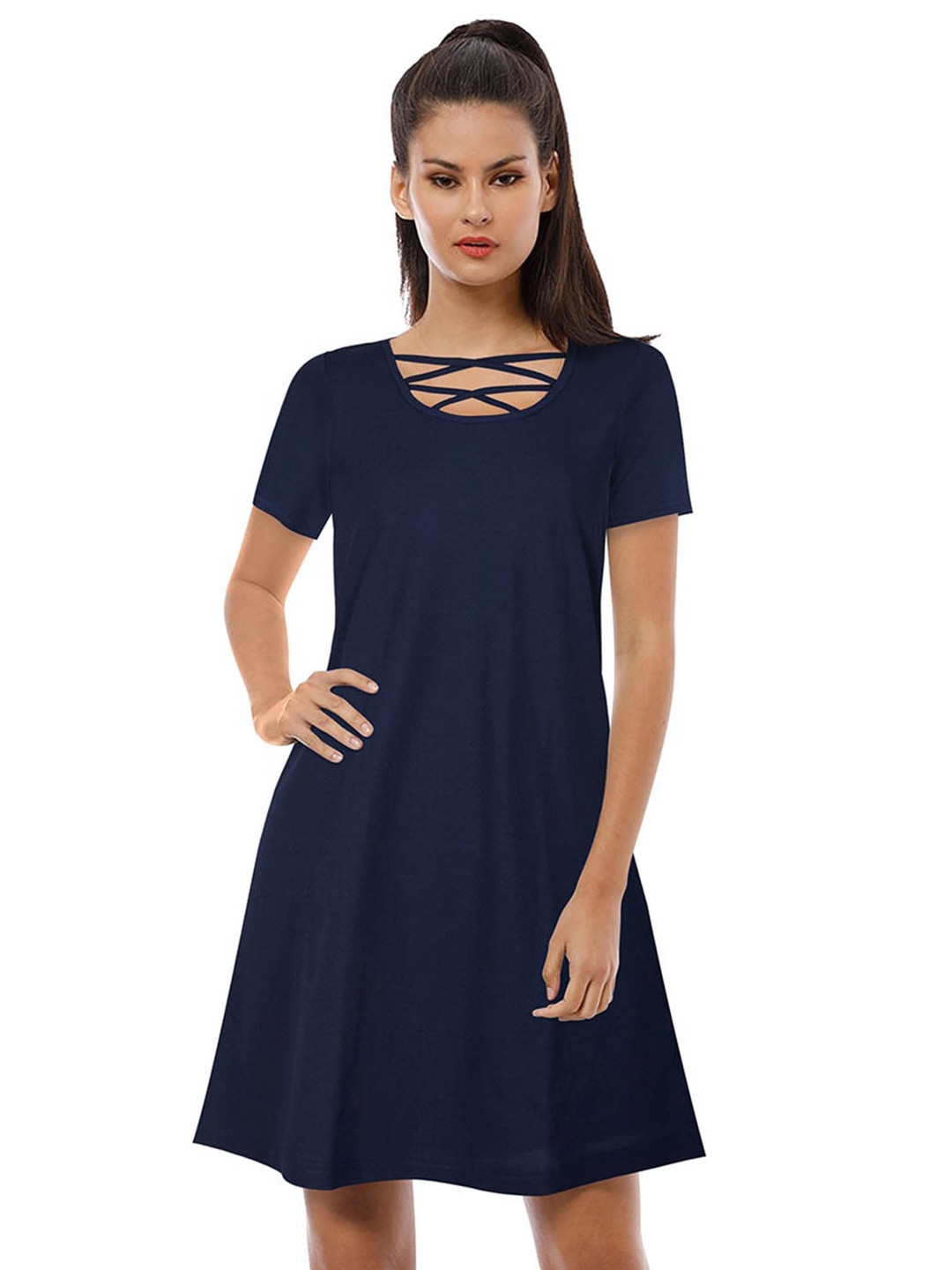 

BAESD Blue A-Line Dress