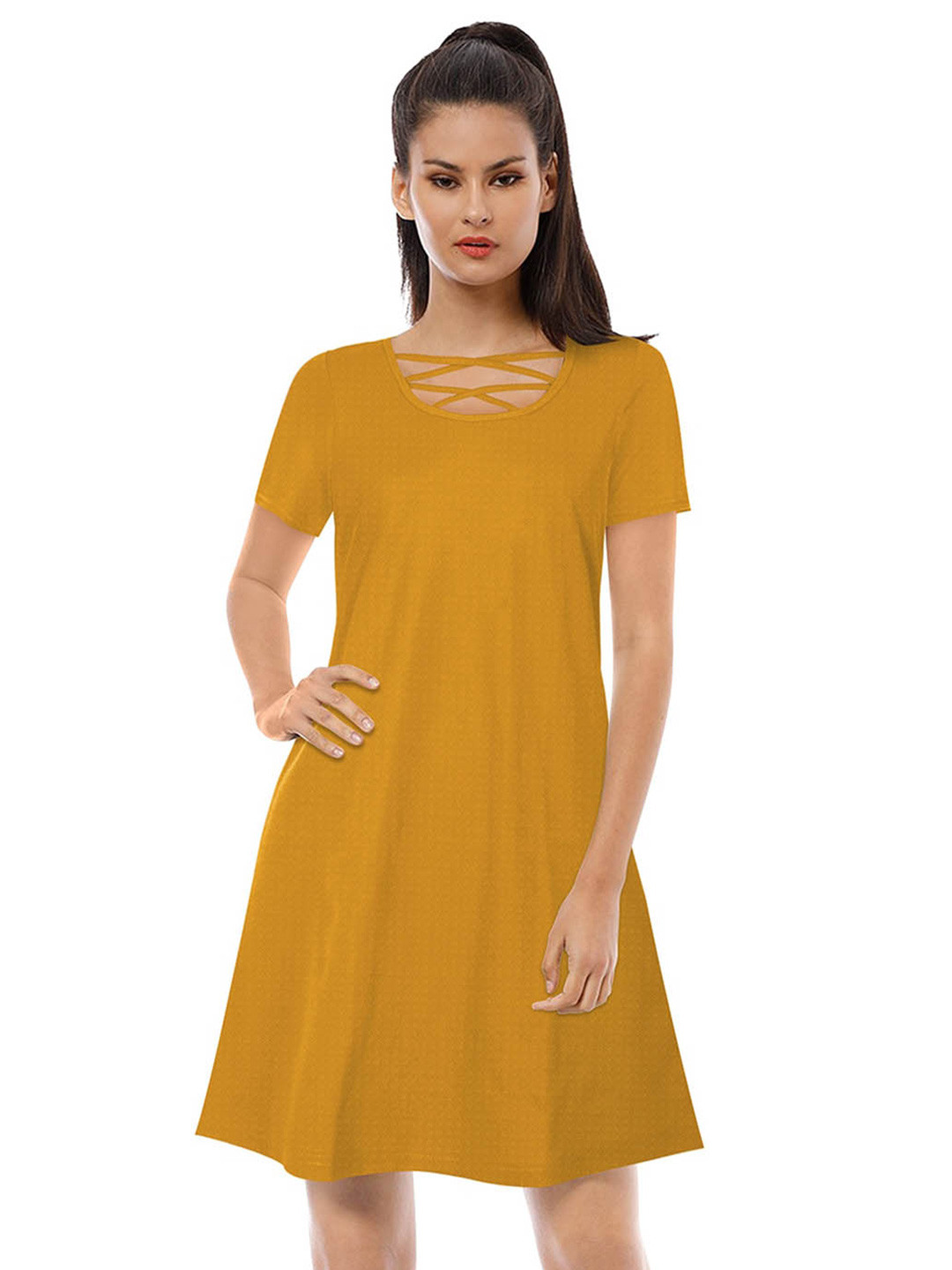 

BAESD Yellow A-Line Dress