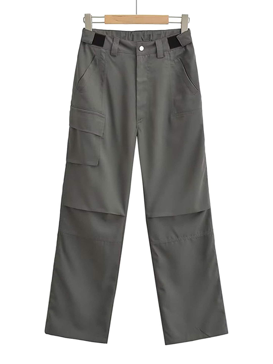 

LULU & SKY Women Straight Fit High-Rise Trousers, Grey