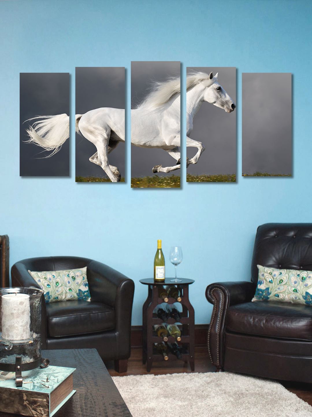 

999Store White & Grey Set of 5 Wall Art