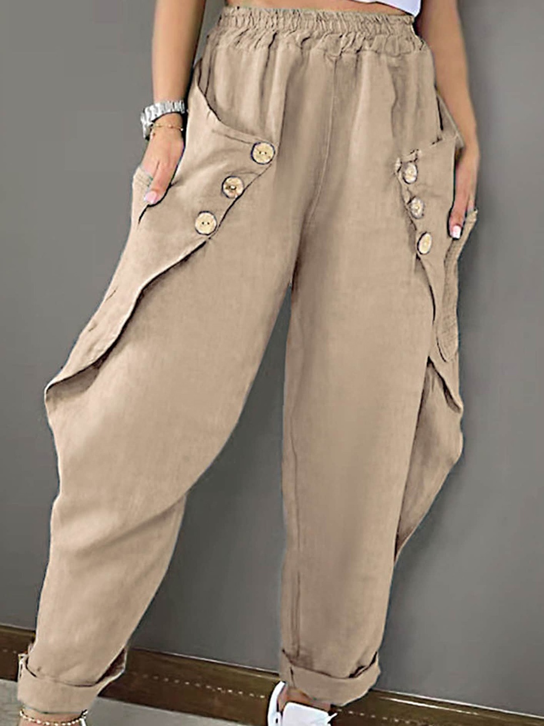 

LULU & SKY Women High-Rise Joggers Trousers, Na