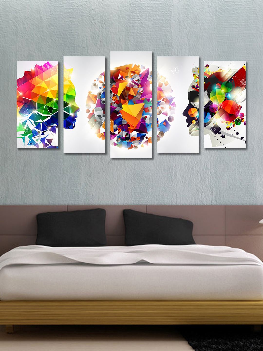 

999Store Multi Color Set of 5 Wall Art