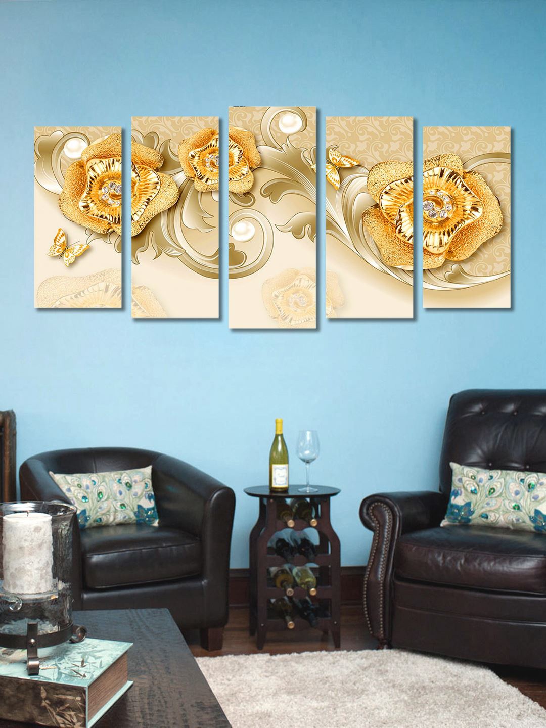 

999Store Gold Set of 5 Wall Art