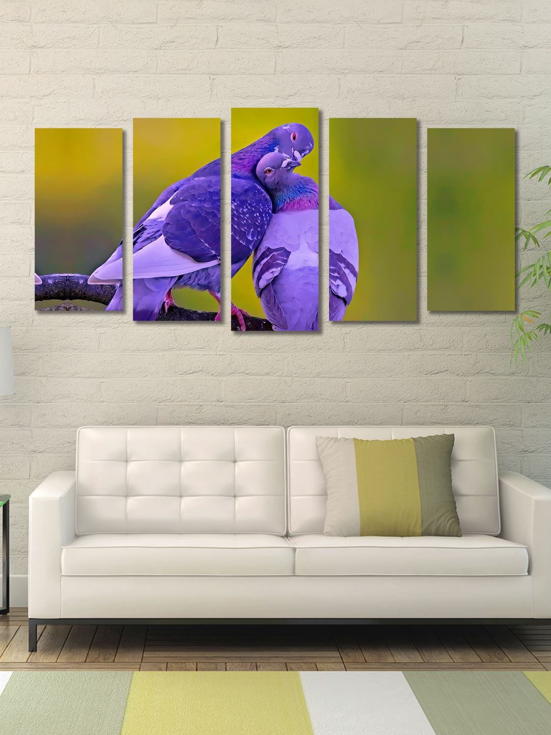 

999Store Green & Purple Set of 5 Wall Art