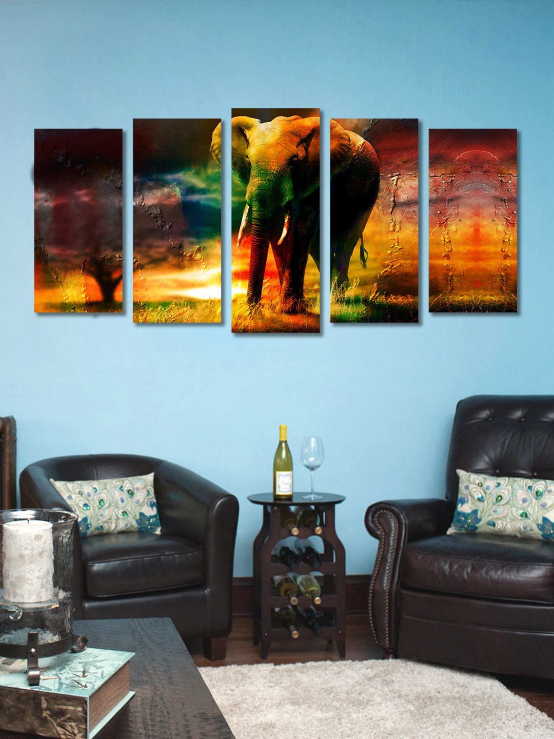 

999Store Multi Color Set of 5 Wall Art