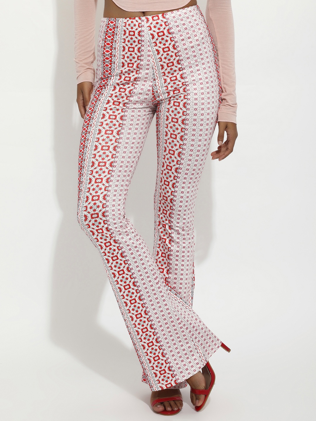 

LULU & SKY Women Ethnic Motifs Printed Bootcut Trousers, Multi