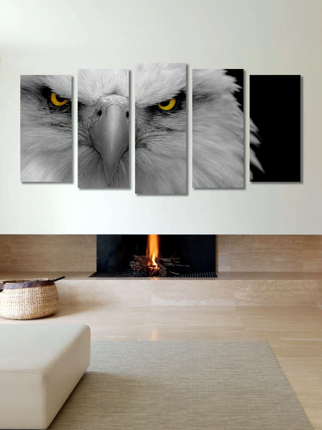 

999Store Set of 5 Wall Art, White