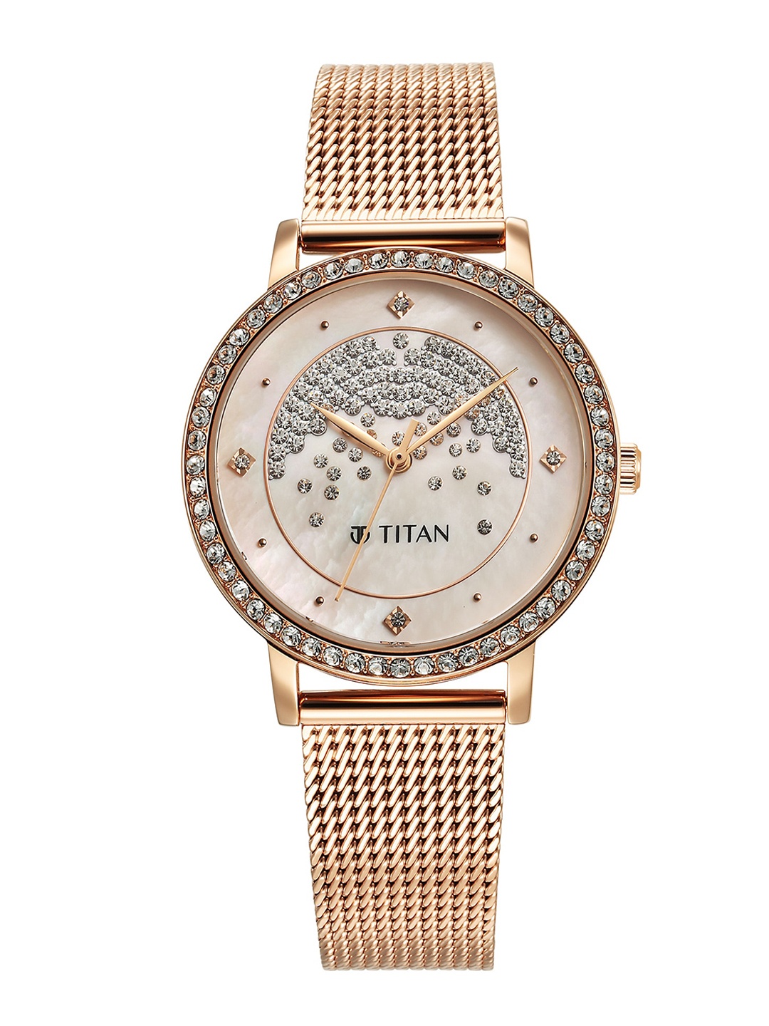 

Titan Women Water Resistance Stainless Steel Analogue Watch 95236WM03, Rose gold