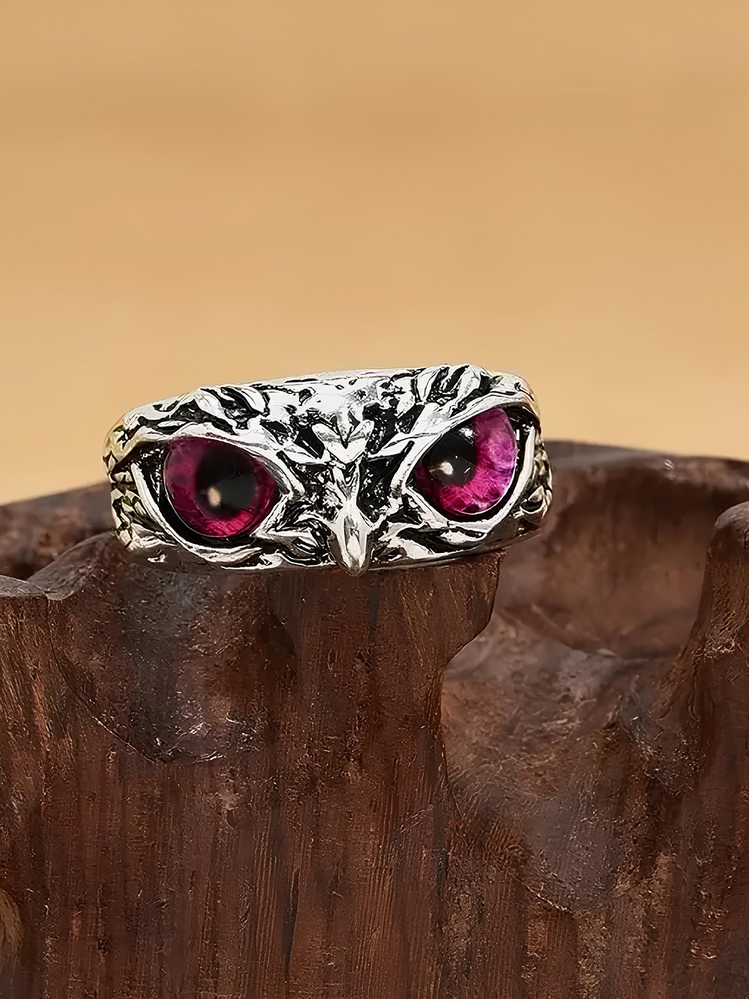 

KARISHMA KREATIONS Owl Eye Shaped Finger Ring, Silver