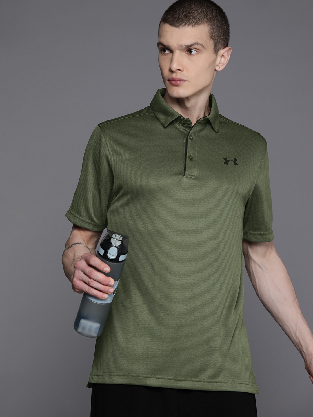 

UNDER ARMOUR Tech Polo Collar T-shirt, Green