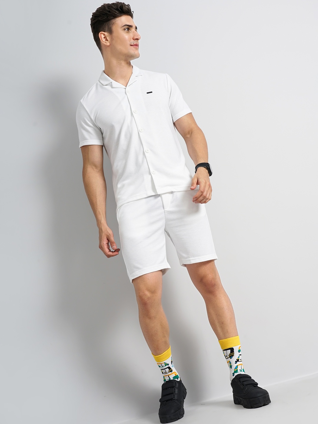 

The Indian Garage Co Shirt With Shorts Co-Ords, White