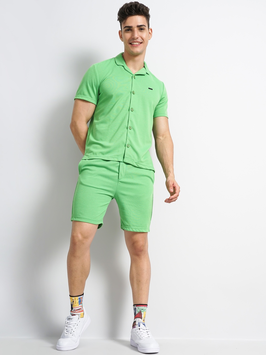 

The Indian Garage Co Shirt With Shorts Co-Ords, Green