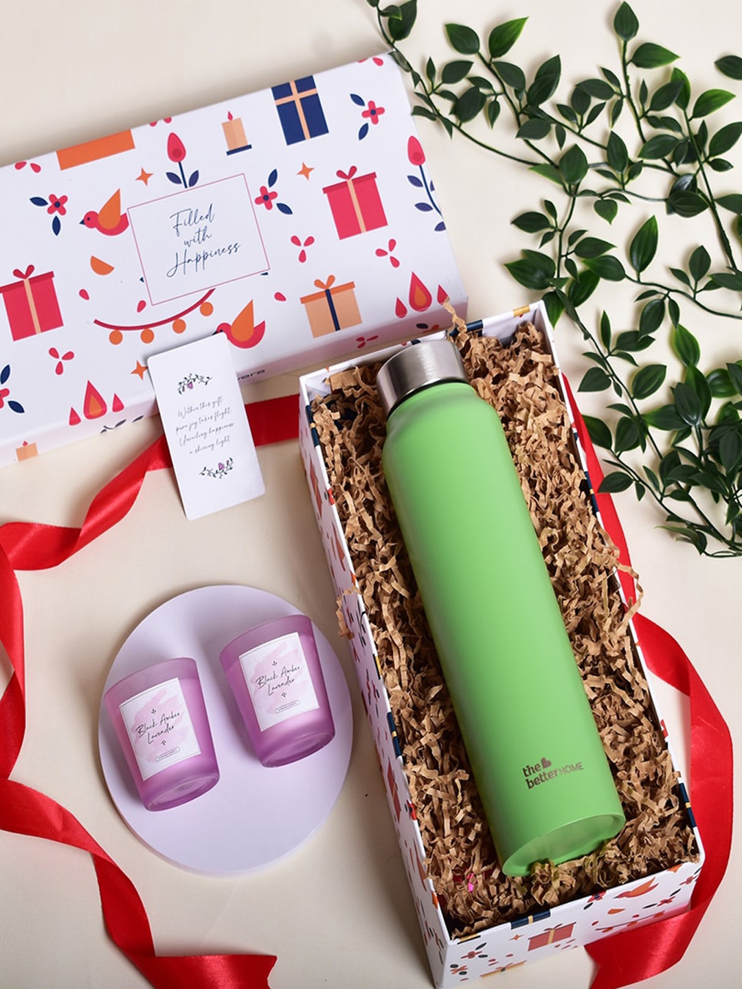 

Gleevers Green & Lavender Copper Bottle & Small Candle Home Gift Sets