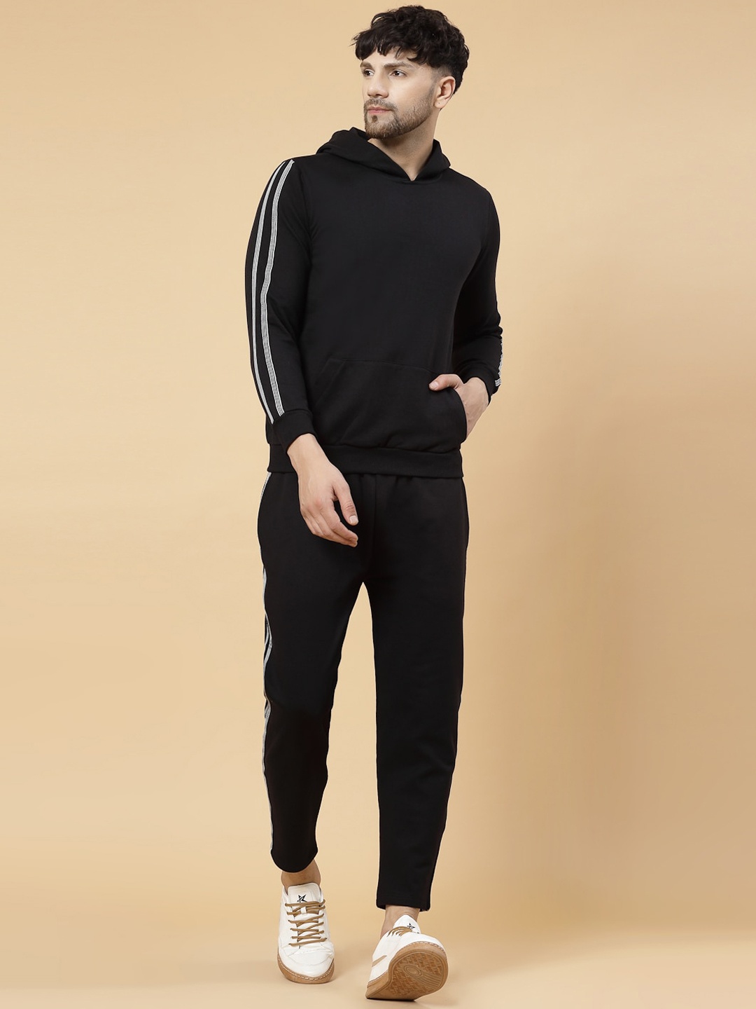 

Rigo Men Solid Hooded Cotton Tracksuits, Black