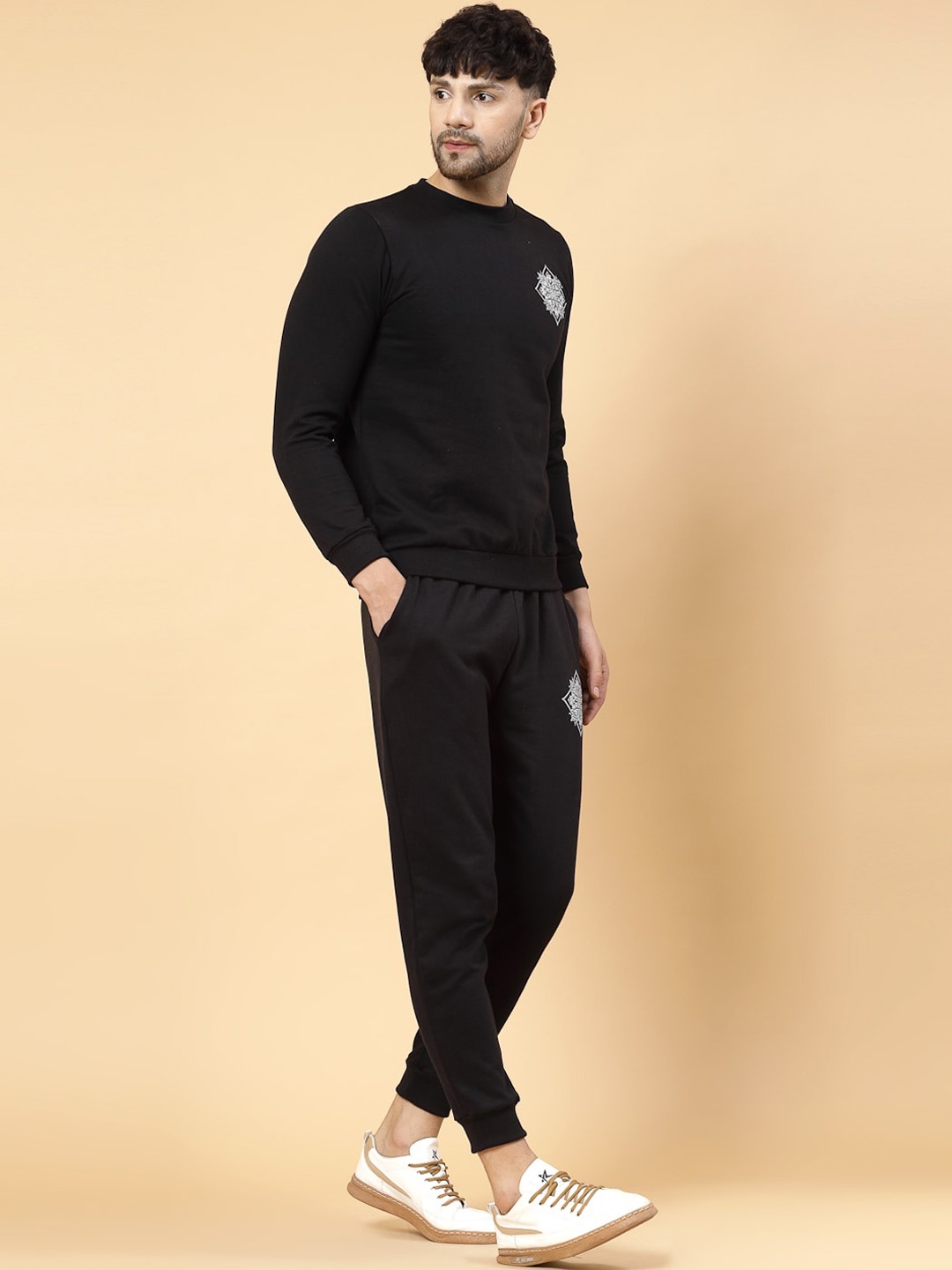 

Rigo Men Printed Cotton Tracksuits, Black