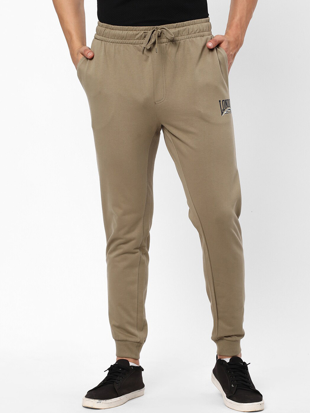 

R&B Men Mid-Rise Cotton Joggers, Green