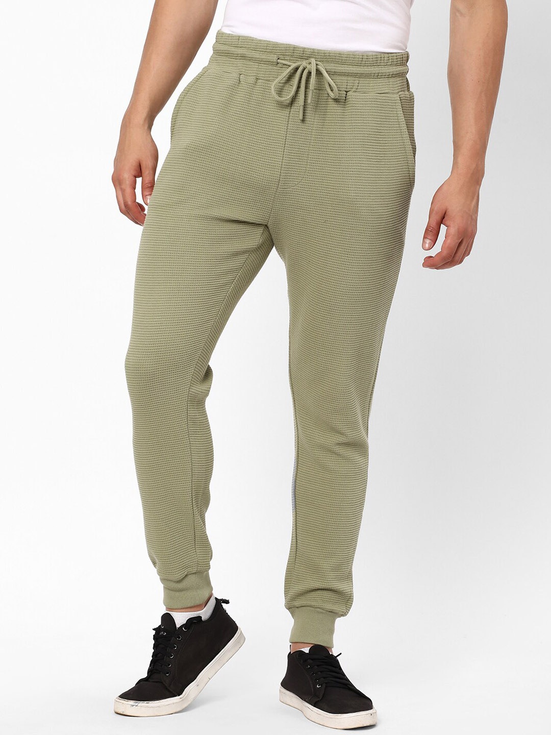 

R&B Men Mid-Rise Cotton Joggers, Green