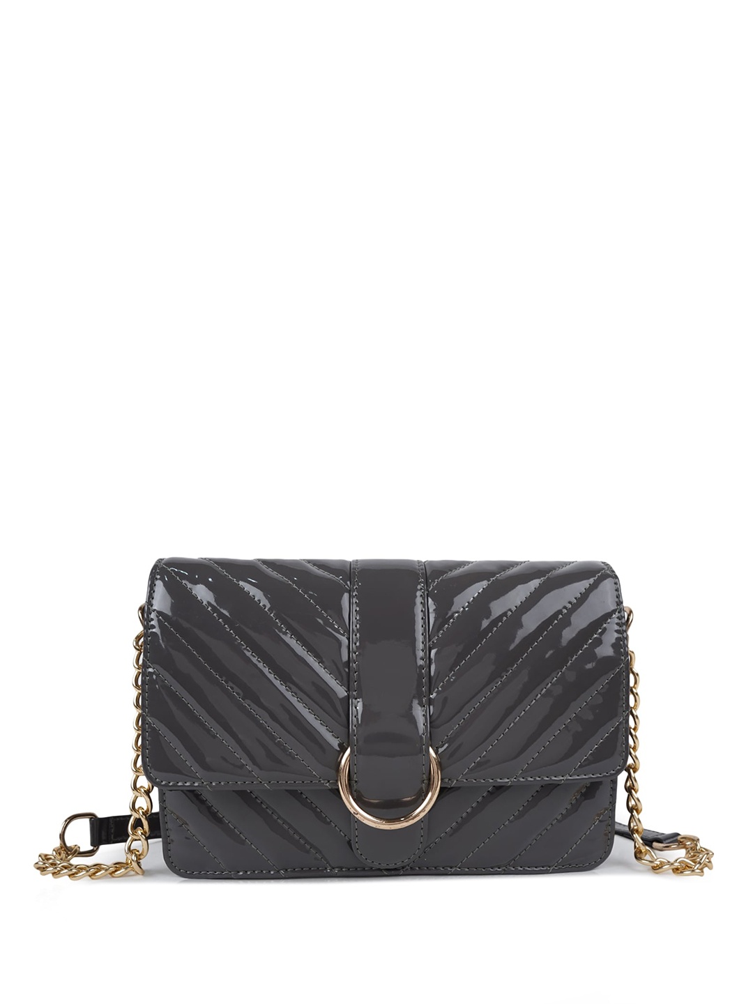 

CIMONI Textured Structured Sling Bag with Quilted, Grey
