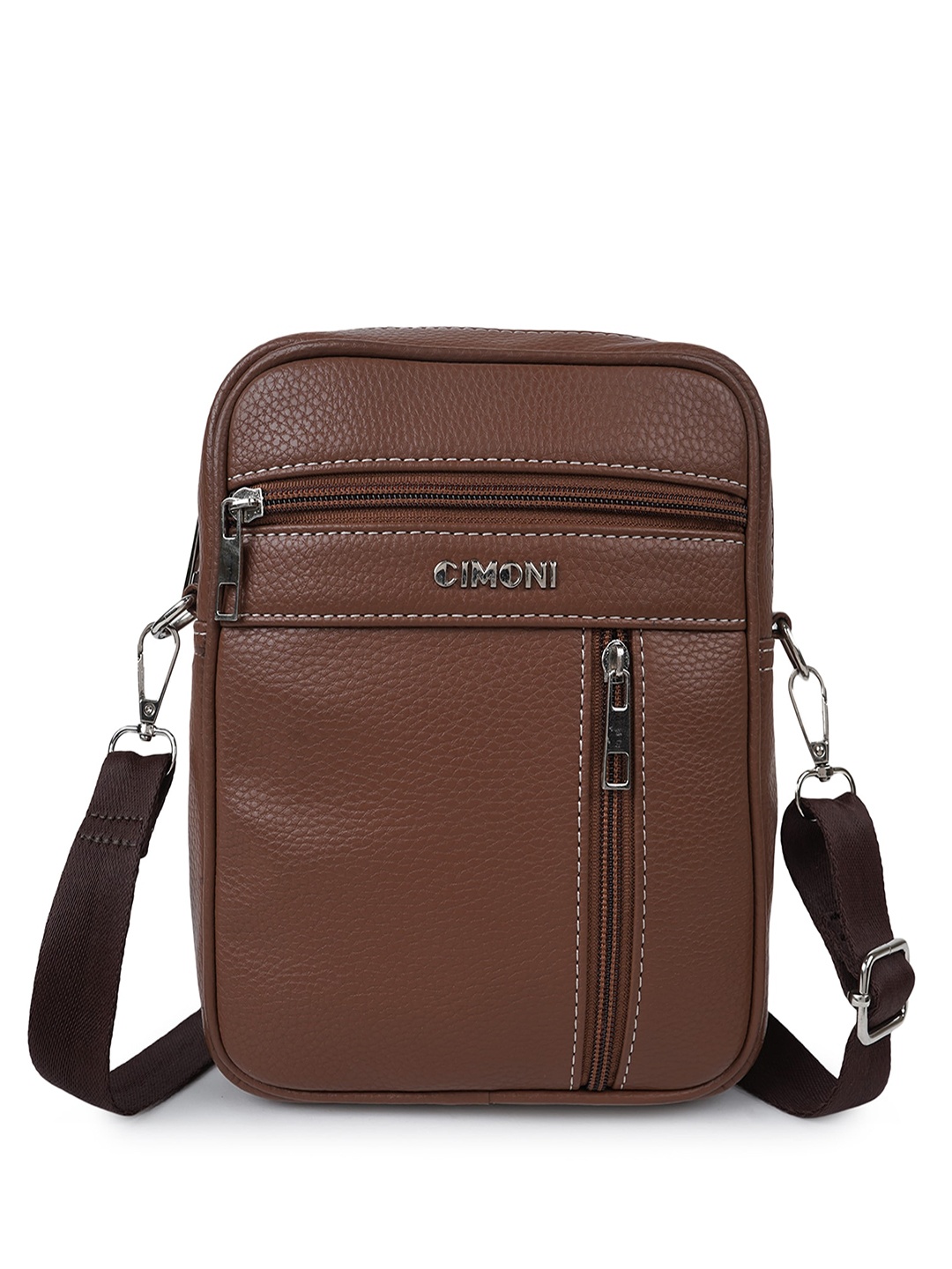 

CIMONI Structured Sling Bag, Brown