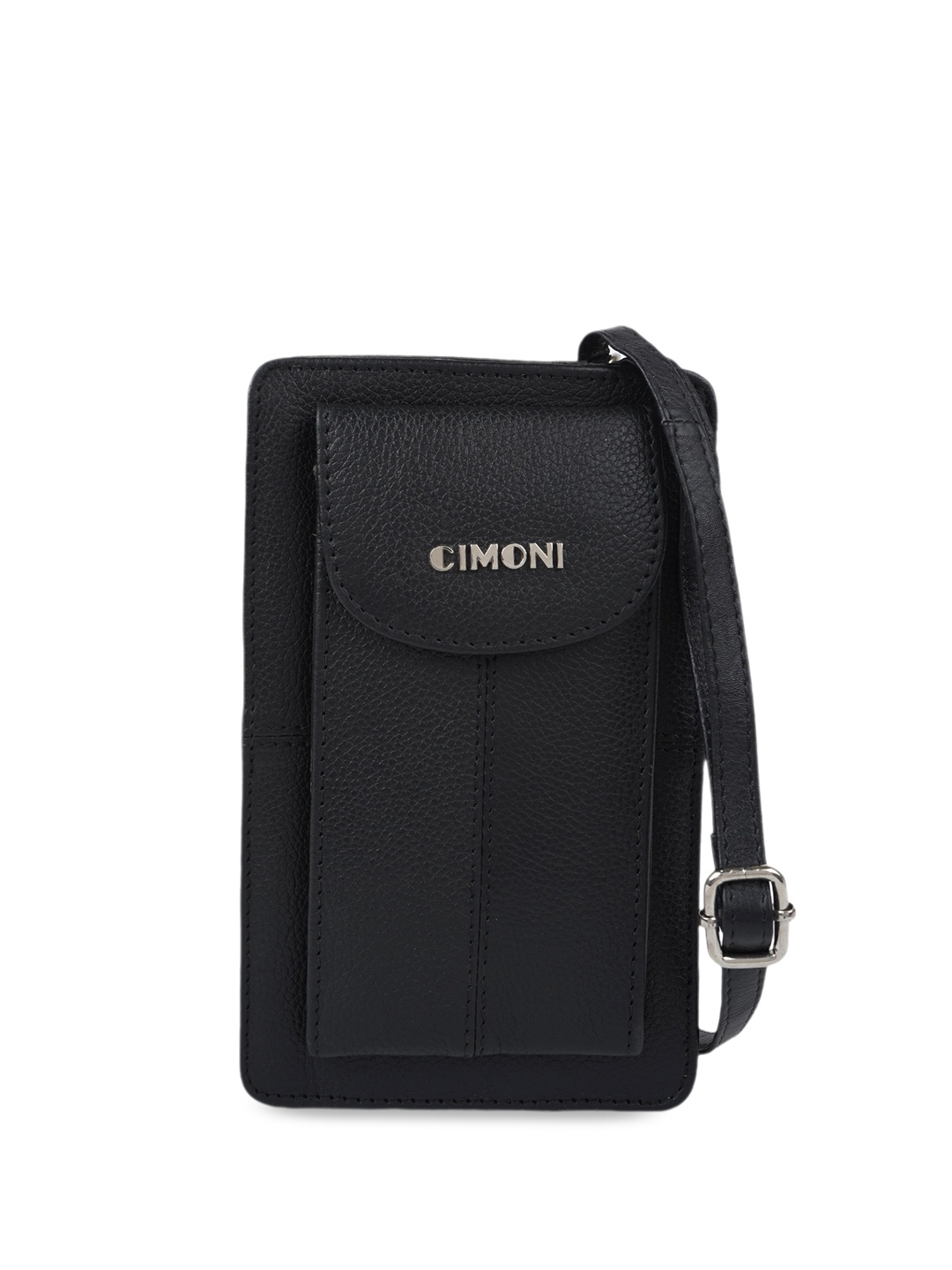 

CIMONI Leather Structured Sling Bag, Black