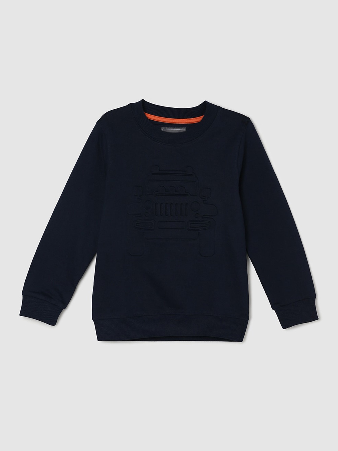 

max Boys Navy Blue Printed Sweatshirt