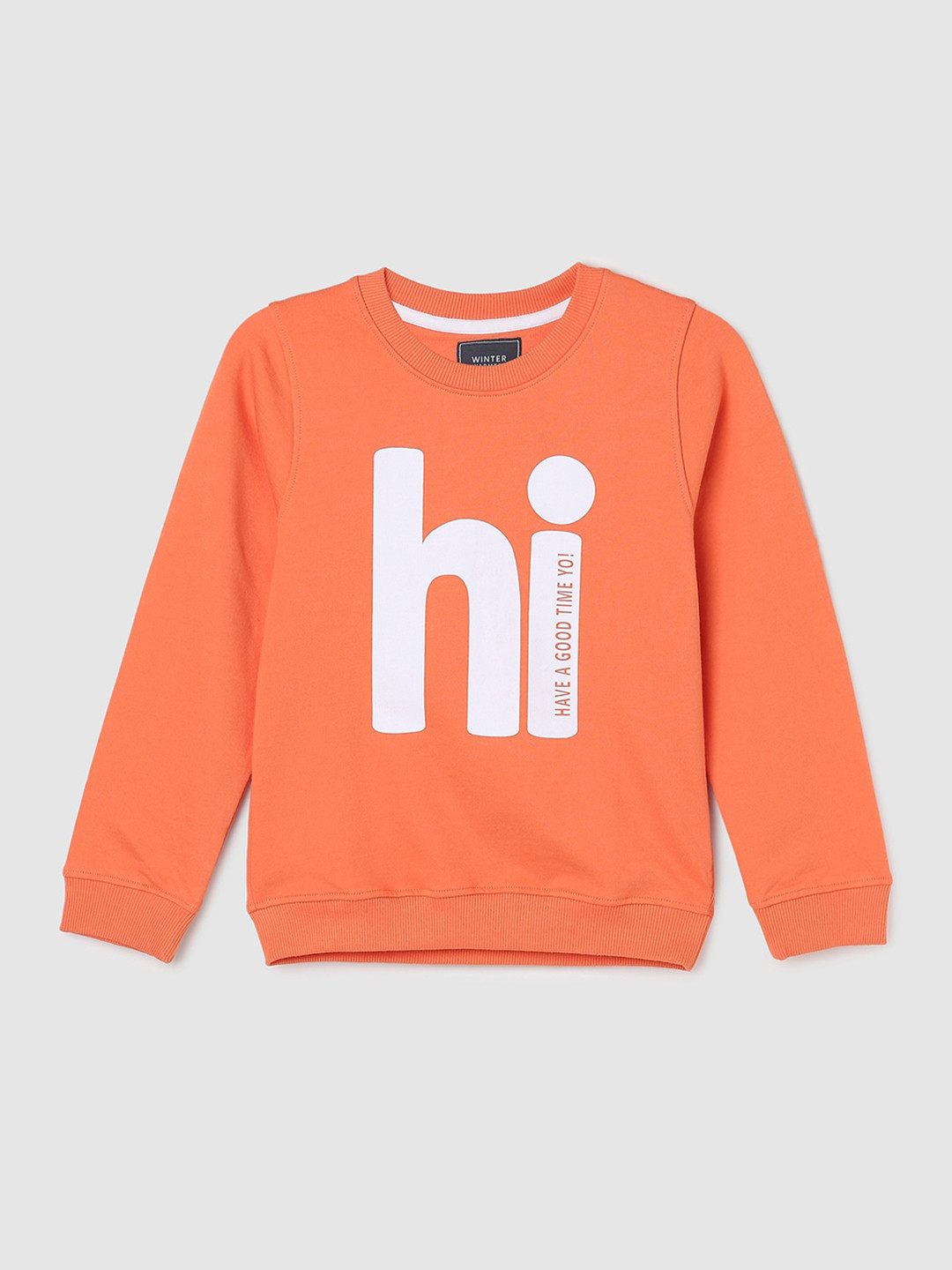 

max Boys Orange Printed Sweatshirt
