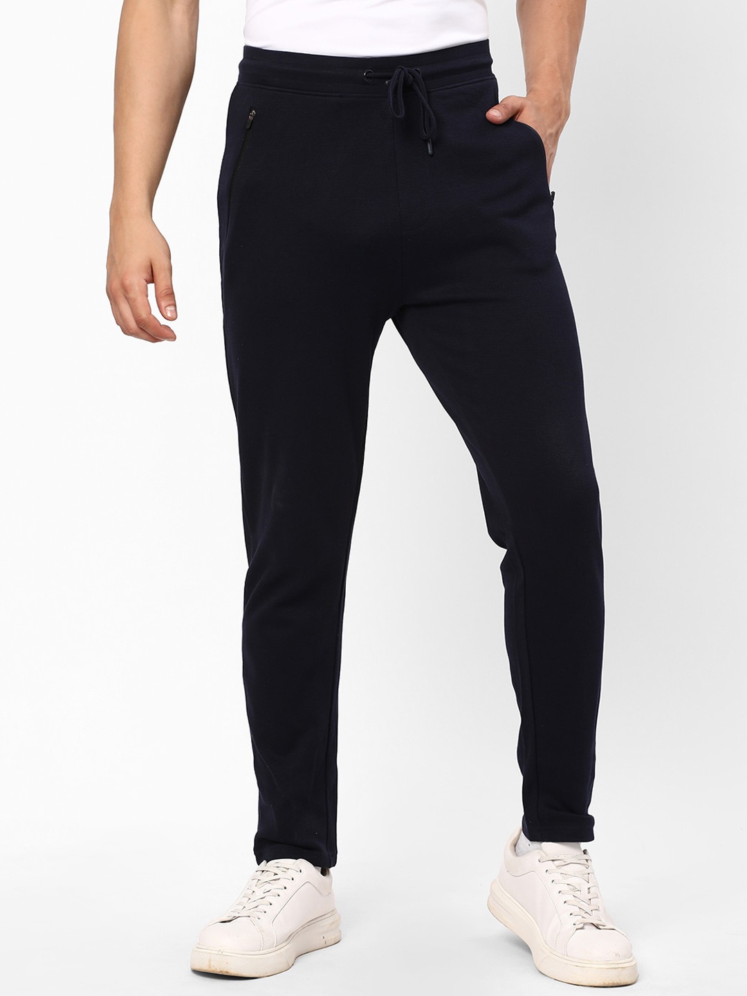 

R&B Men Mid-Rise Cotton Track Pant, Black