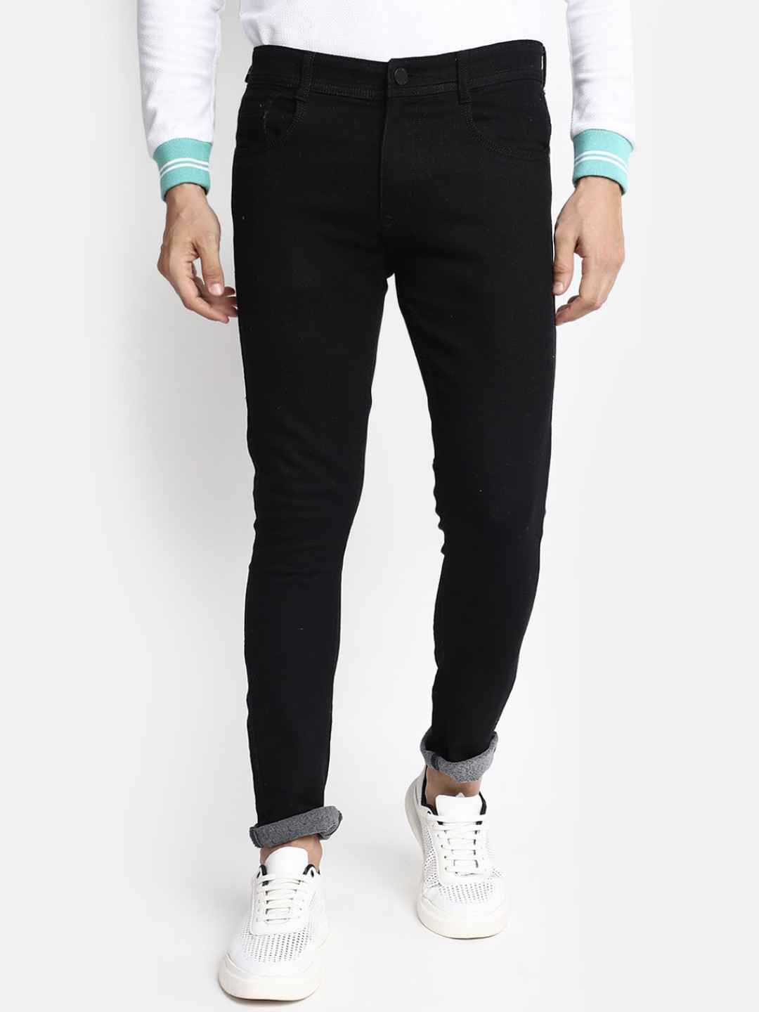 

V-Mart Clean Look Mid-Rise Slim Fit Jeans, Black