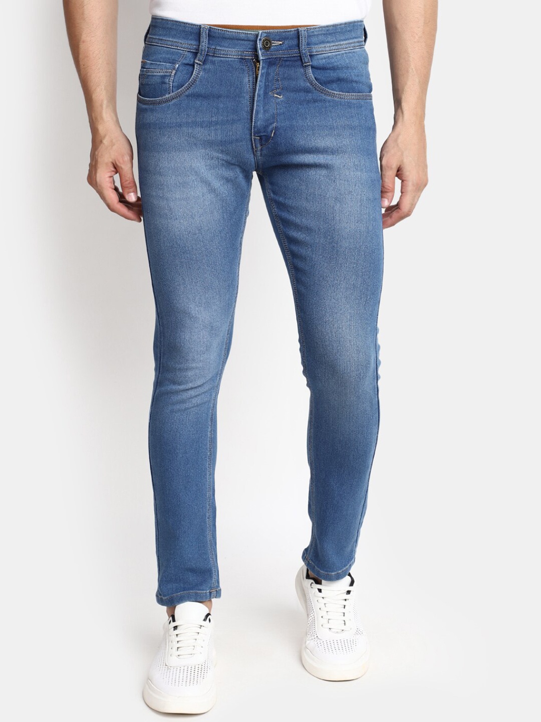 

V-Mart Clean Look Mid-Rise Slim Fit Light Fade Jeans, Blue
