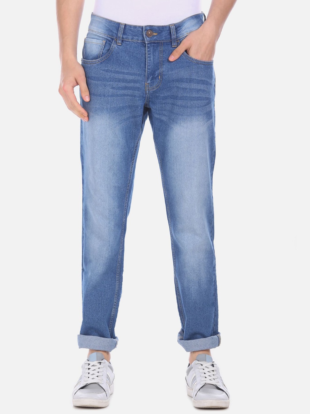 

V-Mart Clean Look Mid-Rise Slim Fit Jeans Heavy Fade Jeans, Blue