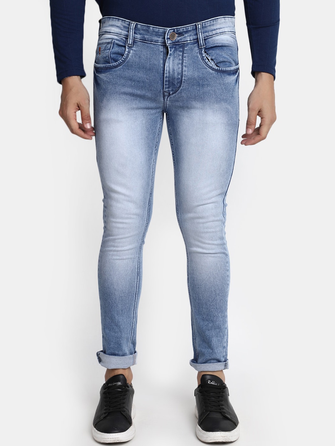

V-Mart Clean Look Mid-Rise Slim Fit Jeans Heavy Fade Jeans, Blue