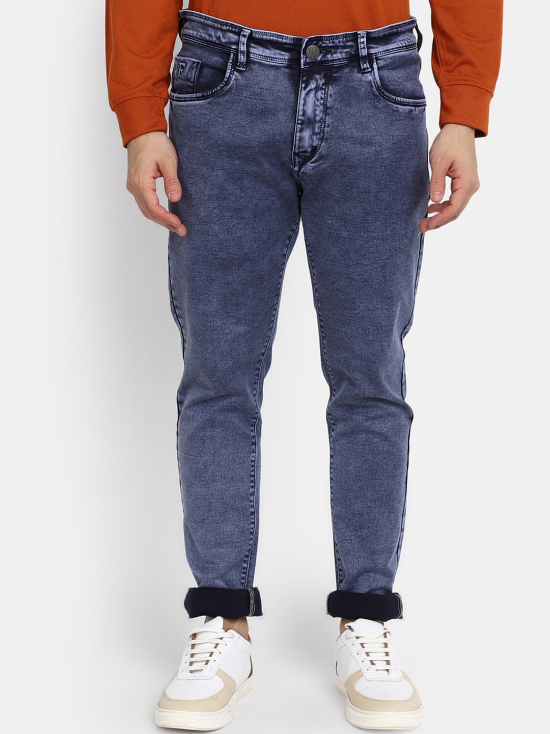 

V-Mart Men Slim Fit Heavy Fade Jeans, Blue