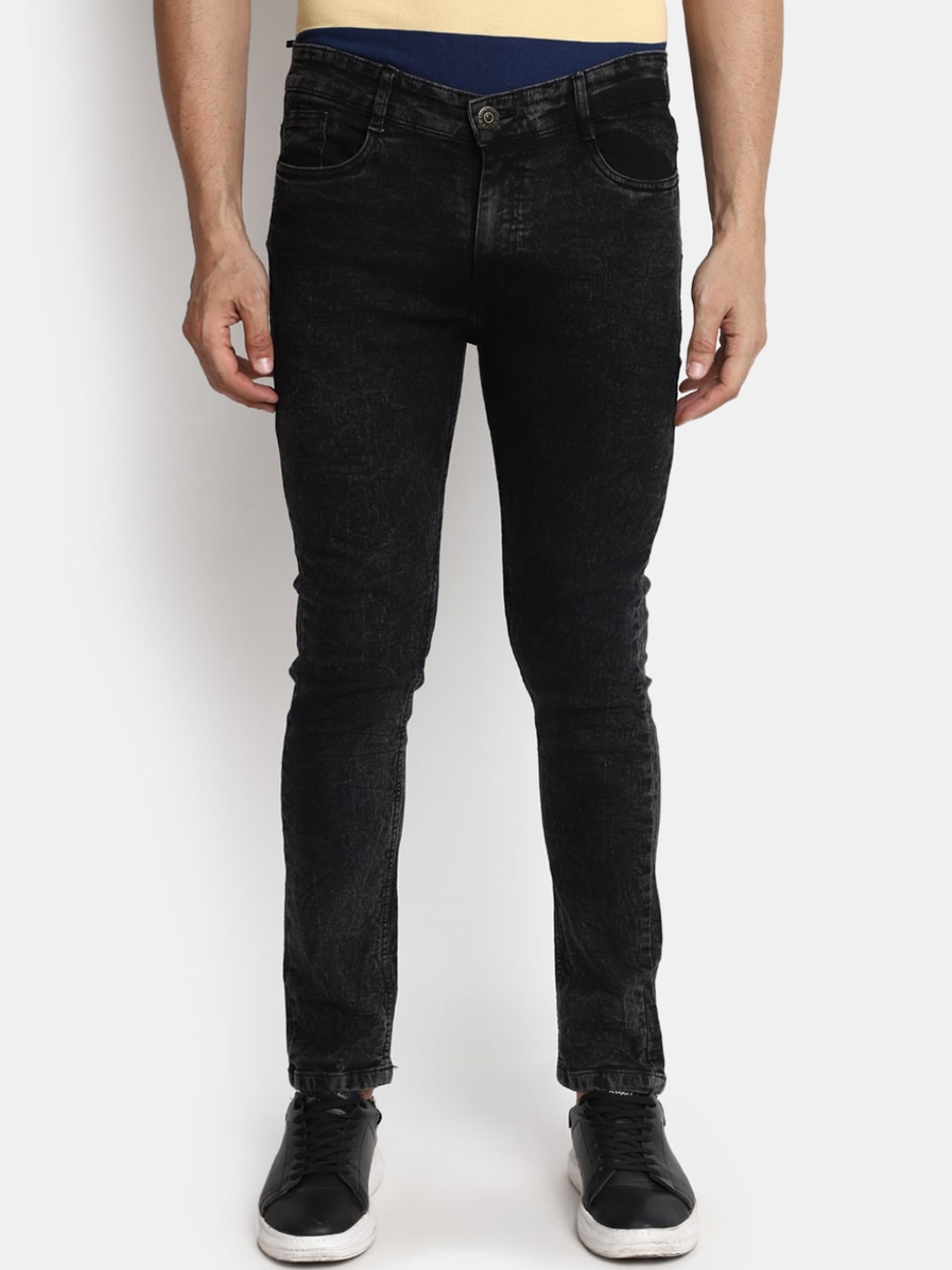 

V-Mart Men Mid Rise Clean Look Slim Fit Jeans, Black