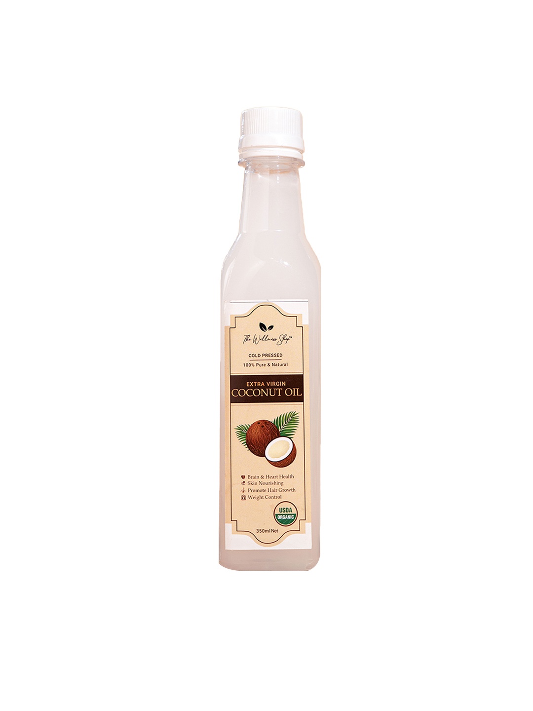 

The Wellness Shop Extra Virgin Organic Coconut Oil - 350ml, Transparent