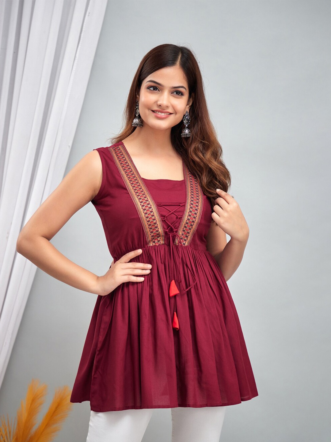 

DRESSAR Maroon Empire Top