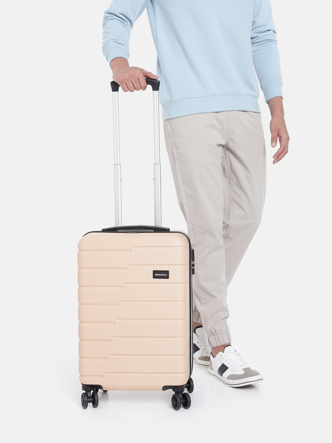 

Aeropostale Unisex Textured Hard Shell Cabin Trolley Suitcase, Beige