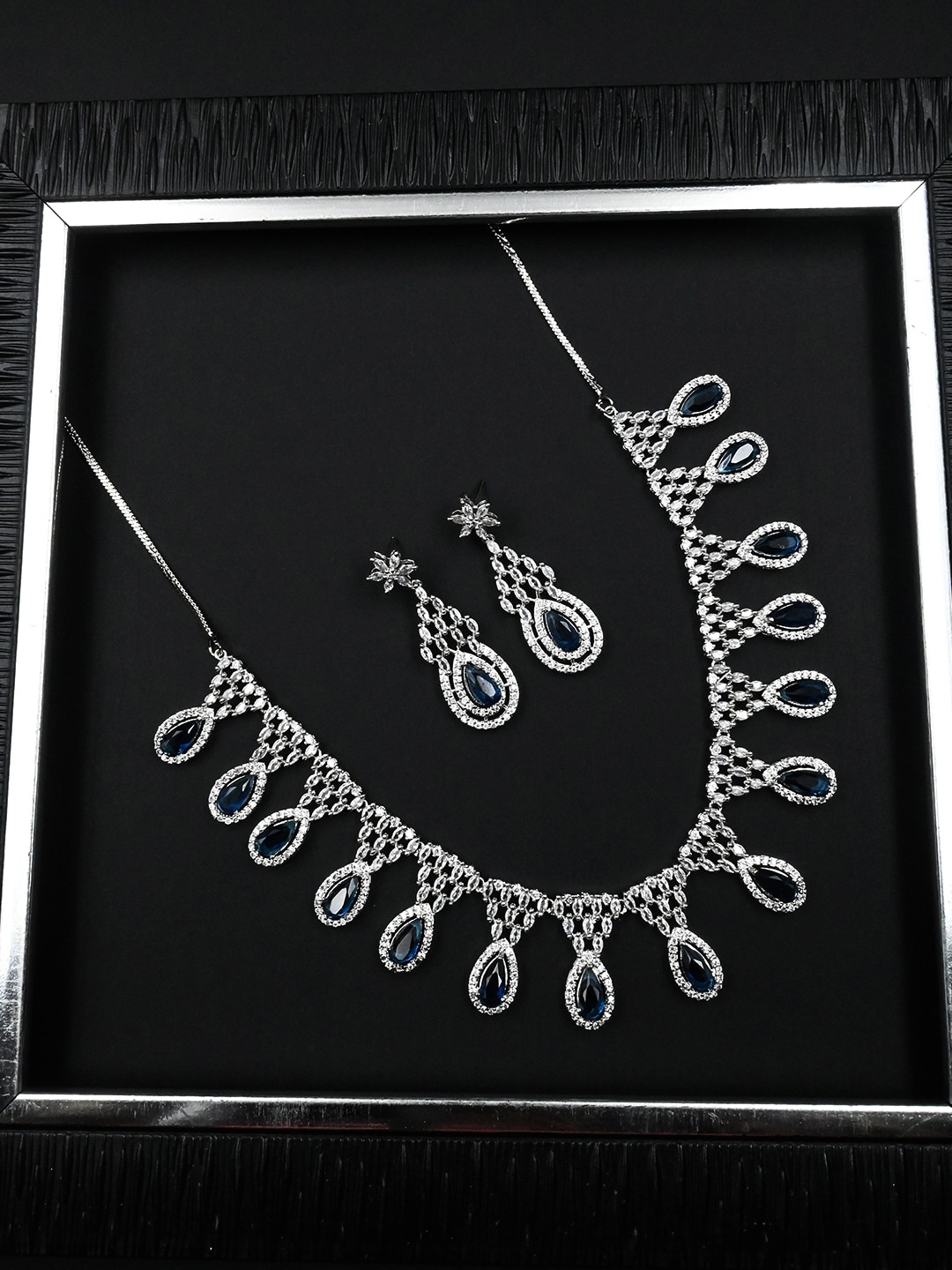 

StileAdda Silver-Plated AD & CZ-Studded Jewellery Set