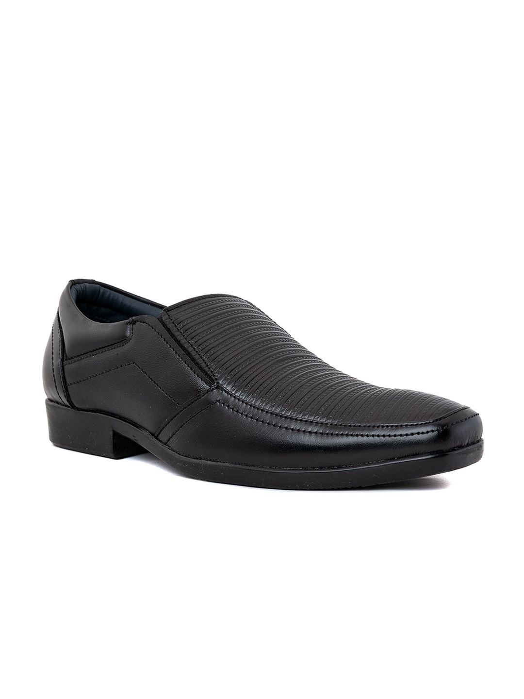

Khadims Men Textured Formal Slip On Shoes, Black