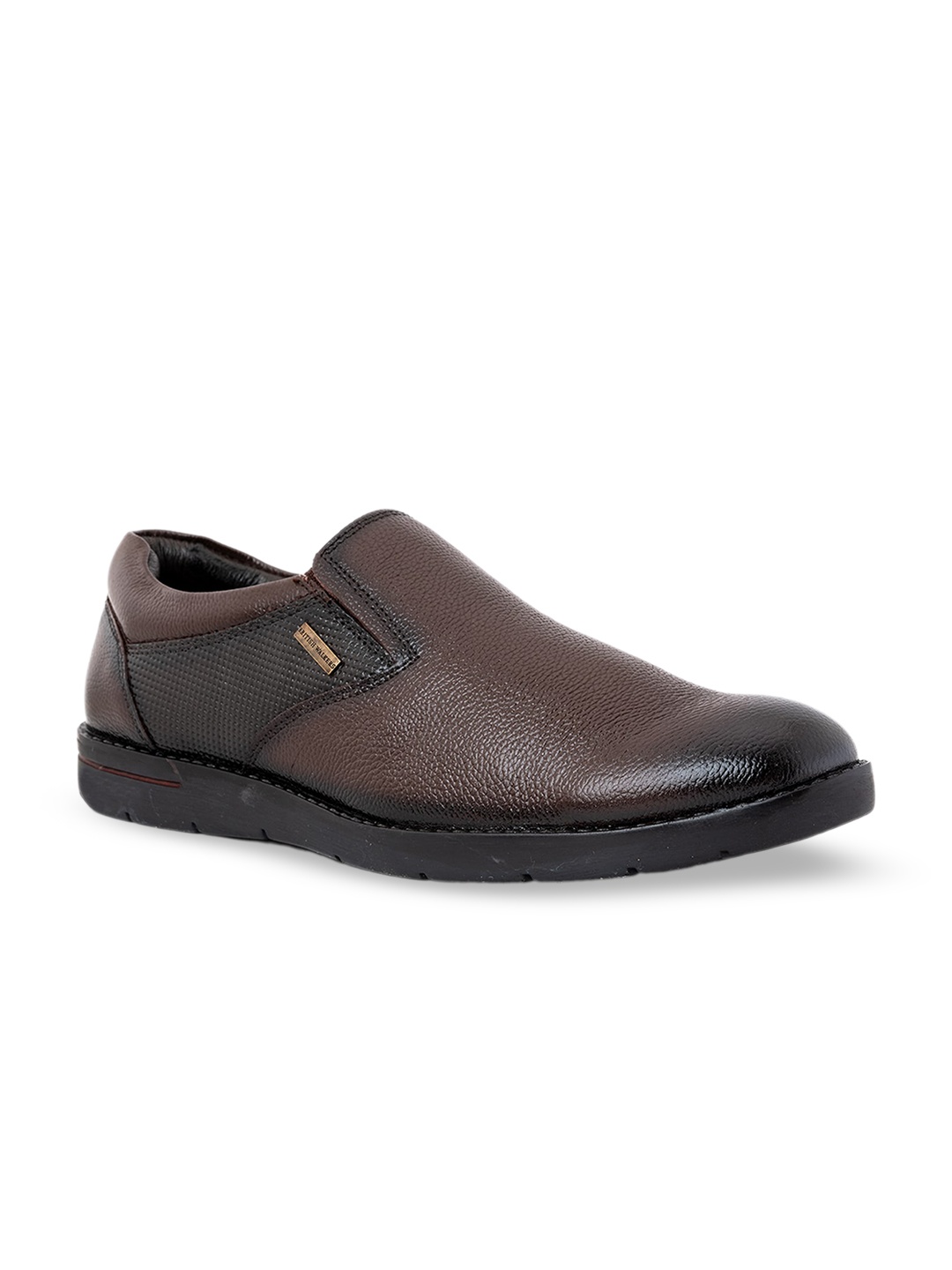 

Khadims Men Textured Formal Slip-on Shoes, Brown