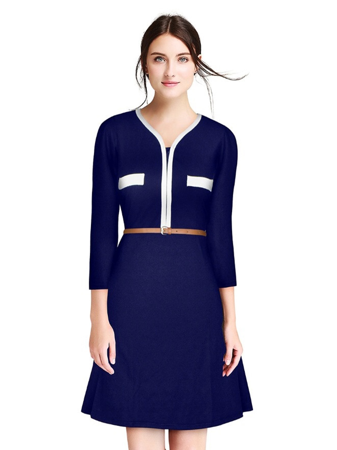 

BAESD Blue A-Line Dress