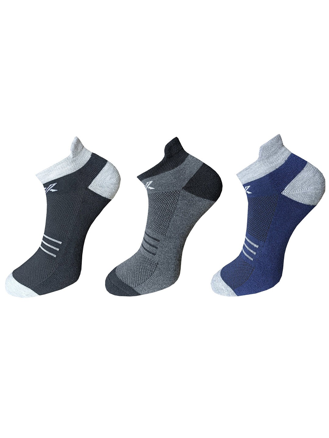 

HRX by Hrithik Roshan Men Pack Of 3 Cotton Ankle-Length Socks, Navy blue