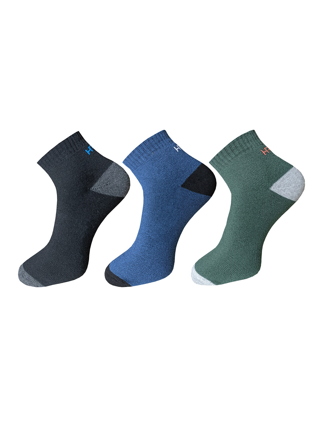 

HRX by Hrithik Roshan Men Pack Of 3 Cotton Ankle-Length Socks, Black