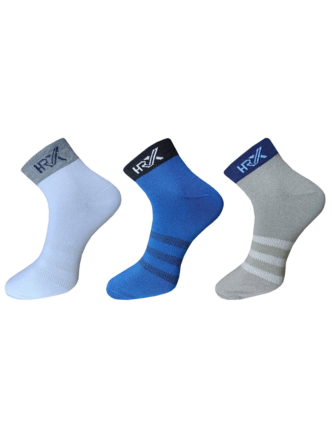 

HRX by Hrithik Roshan Men Pack Of 3 Cotton Ankle-Length Socks, White