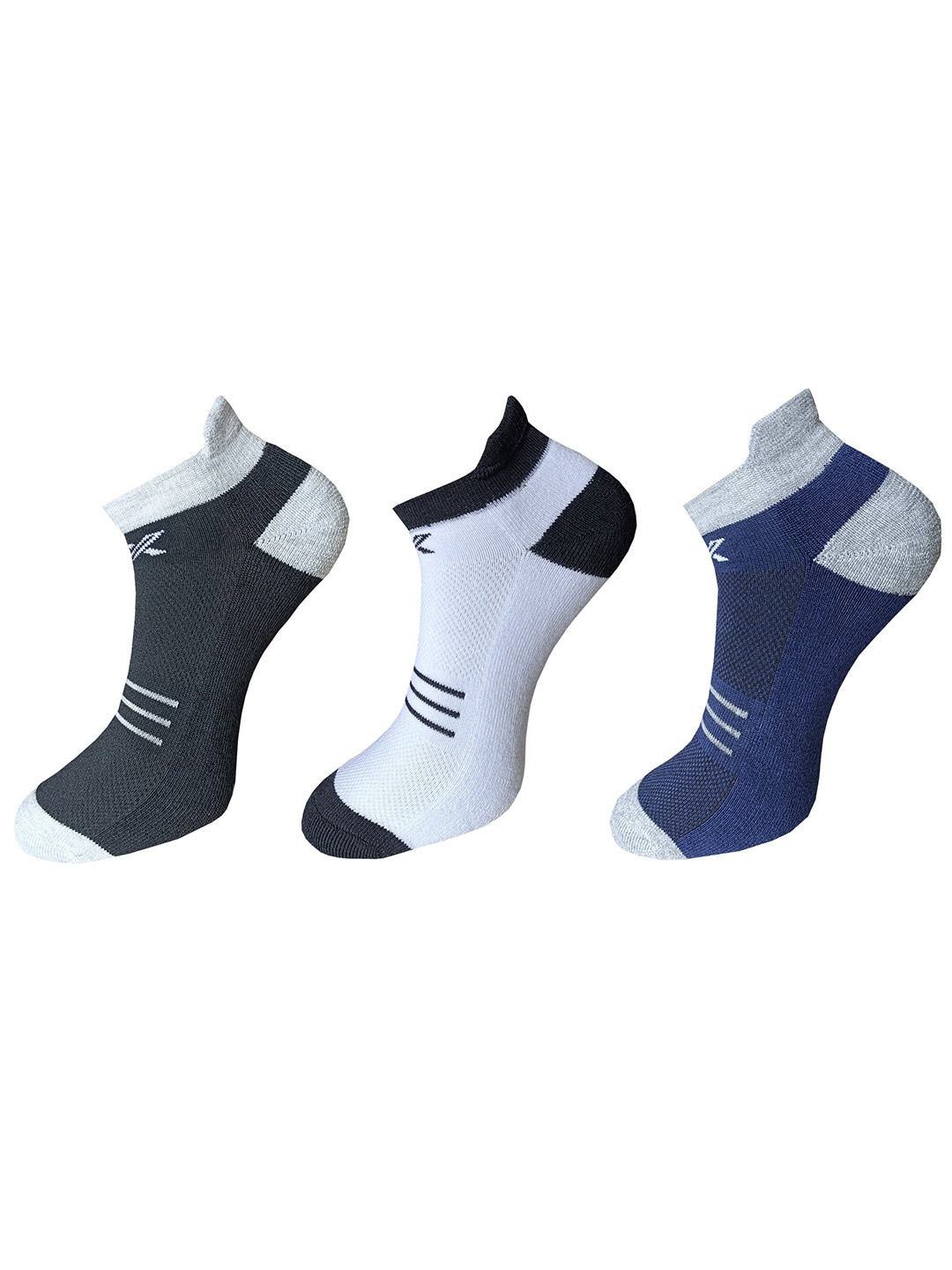 

HRX by Hrithik Roshan Men Pack Of 3 Cotton Ankle-Length Socks, Navy blue